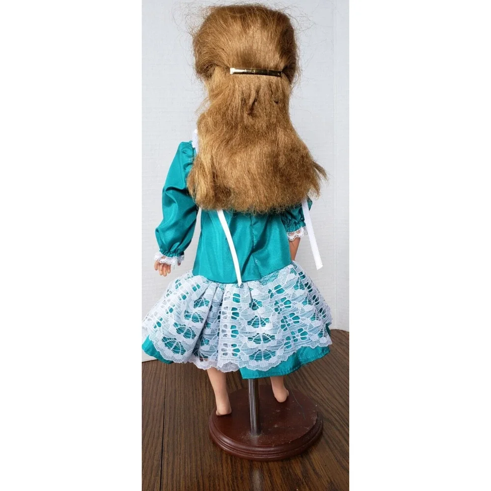 Blonde Haired Blue Eyed Girl in Blue Outfit 17 Inch Doll